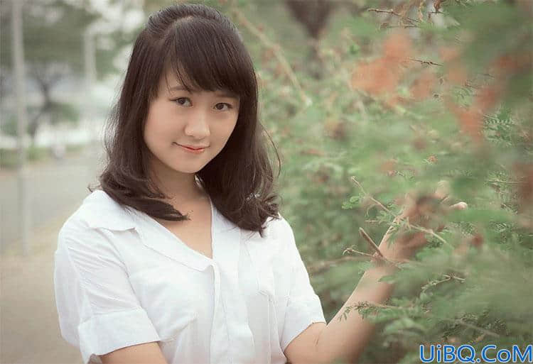 Photoshop给清纯少女图片调出质感复古色彩，炫彩时光效果美女