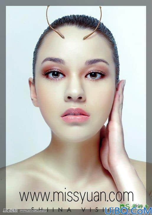 Photoshop人物照片美容教程，通过调整MM皮肤颜色打造超白皮肤美女