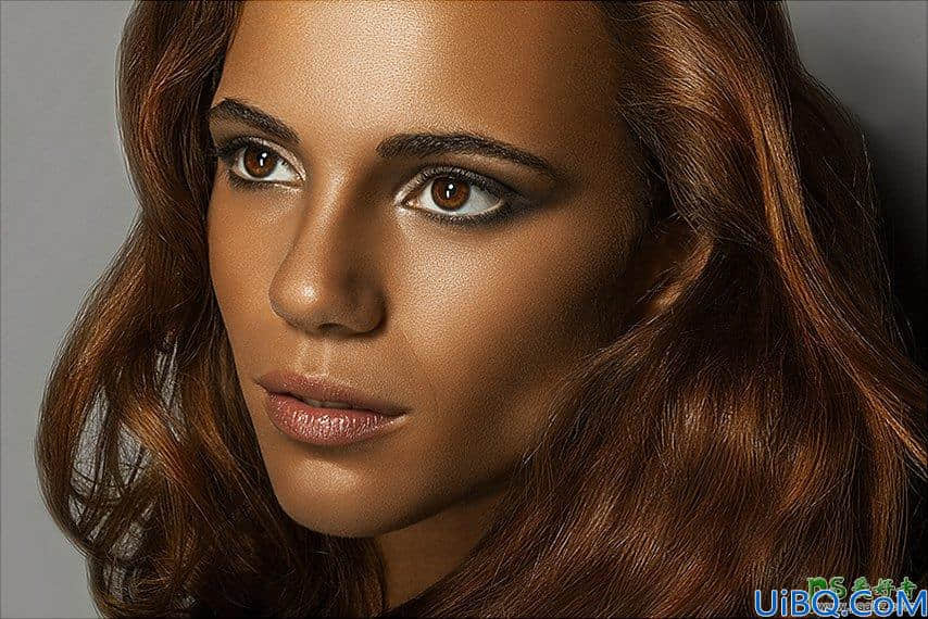 Photoshop磨皮美肤教程：学习给欧美女性人像磨皮美化并增加金属质感肤色