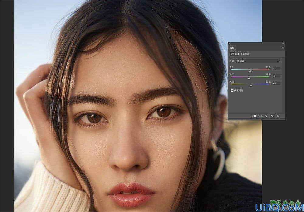Photoshop磨皮美容教程：给性感女生照片进行磨皮处理并后期把肤色调均匀