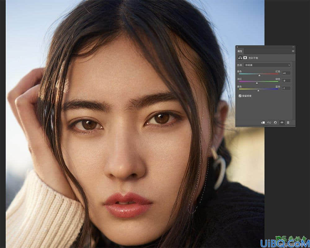 Photoshop磨皮美容教程：给性感女生照片进行磨皮处理并后期把肤色调均匀