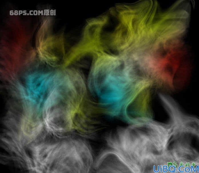 用Photoshop中的液化工具如何快速制作漂亮的彩色烟雾素材图。