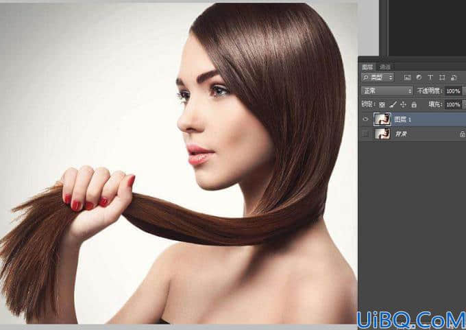 Photoshop用图层样式混合选项快速的抠出人像发丝