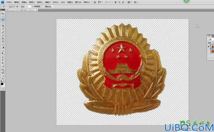 Photoshop新手抠图教程：学习用多边形套索工具快速抠出帽徽。