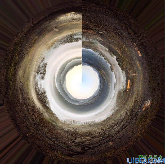 特效Photoshop照片制作实例：利用极坐标滤镜制作地球全景图片。
