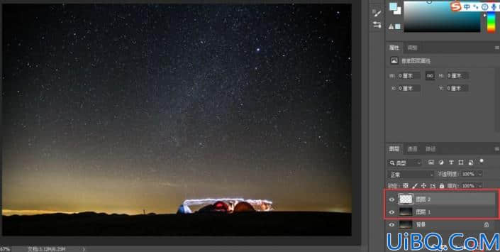 Photoshop星空效果设计：利用滤镜工具制作一场浪漫的流星雨素材图片。