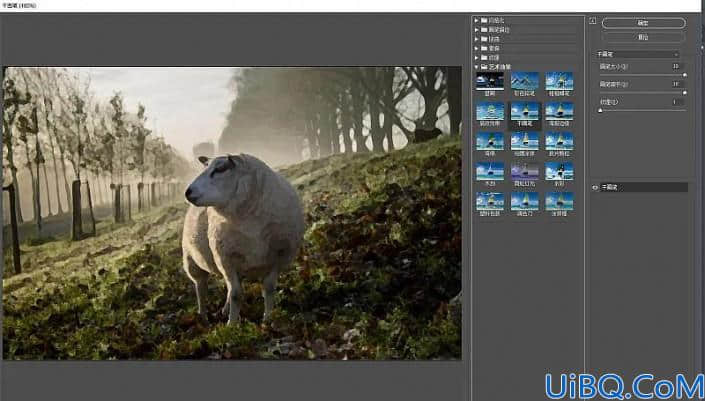 学习用photoshop滤镜工具把可爱的山羊照片制作成水彩画效果。