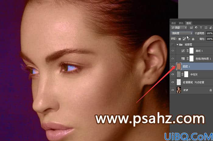 Photoshop商业人像磨皮：用中性灰磨皮修图技术给商业美女照片进行美化