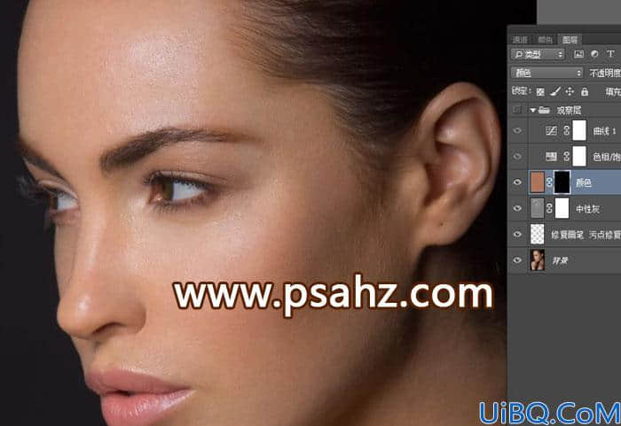 Photoshop商业人像磨皮：用中性灰磨皮修图技术给商业美女照片进行美化