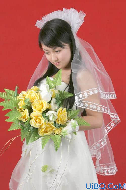 Photoshop通道快速抠出背景单一的婚纱美女