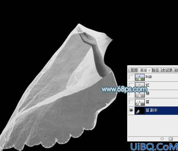 利用仿制图章及通道巧妙的抠出透明的婚纱