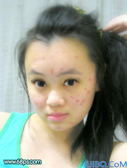 Photoshop完美的修复长痘偏暗的人物照片