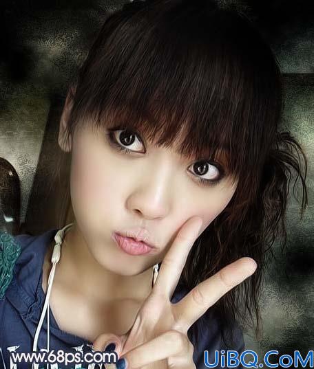 Photoshop简单的给照片加上纹理背景及调色