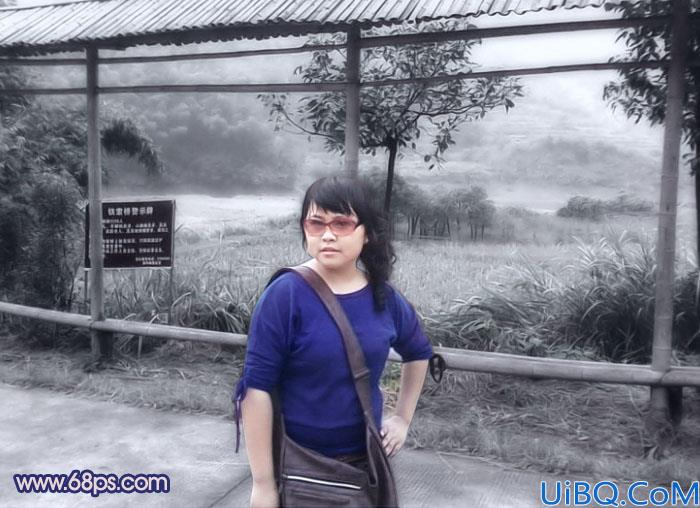 Lab模式下调出照片柔美的淡灰色