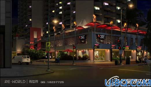 Photoshop把建筑照片处理成绝美的夜景图