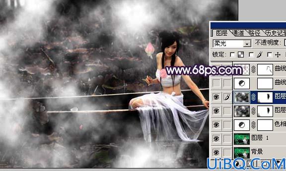 Photoshop打造秋色中的荷花仙子