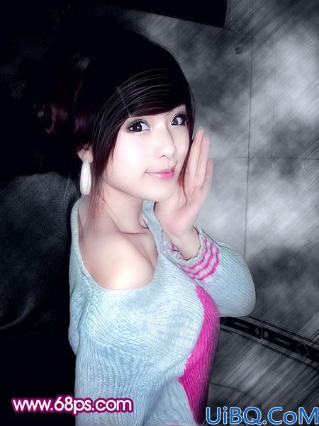 Photoshop打造亮丽的淡紫色美女
