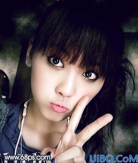 Photoshop简单的给照片加上纹理背景及调色
