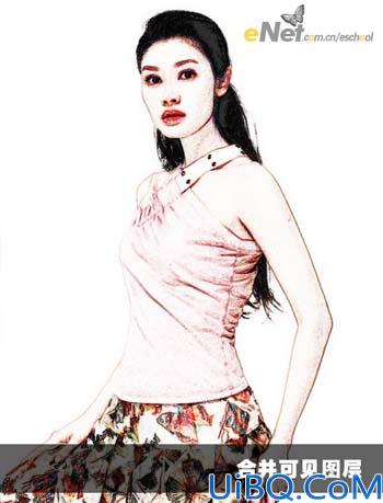 Photoshop把人物转成淡彩水墨画效果