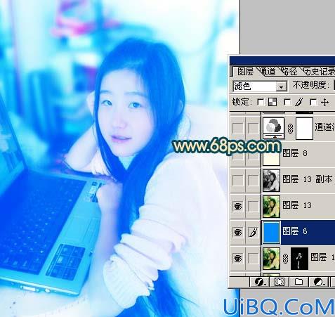 Photoshop调出室内人物照片的暖色调