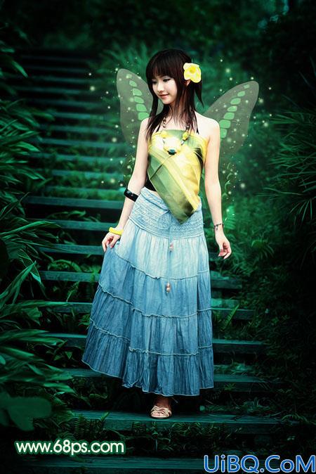 Photoshop打造一只绿色的蝴蝶精灵