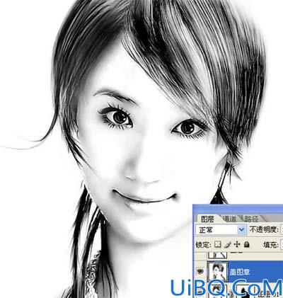 Photoshop把人像转为逼真线性素描画