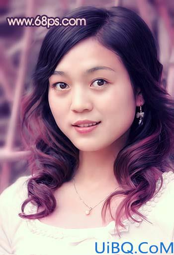 Photoshop调出漂亮MM的古典紫红色