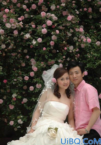 Photoshop调出偏暗婚片的甜蜜色彩