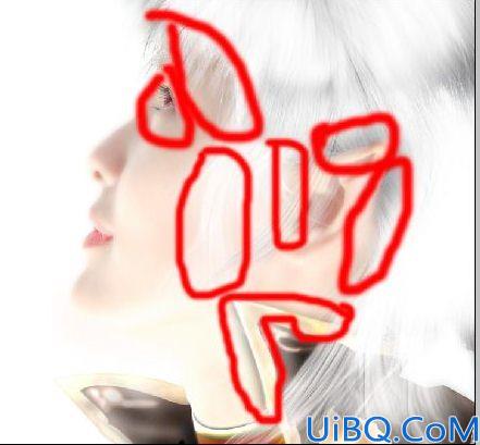 Photoshop打造漂亮的仿手绘白发美女