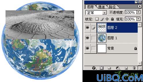 Photoshop简单合成干枯的地球