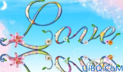 Photoshop制作五彩鲜花文字