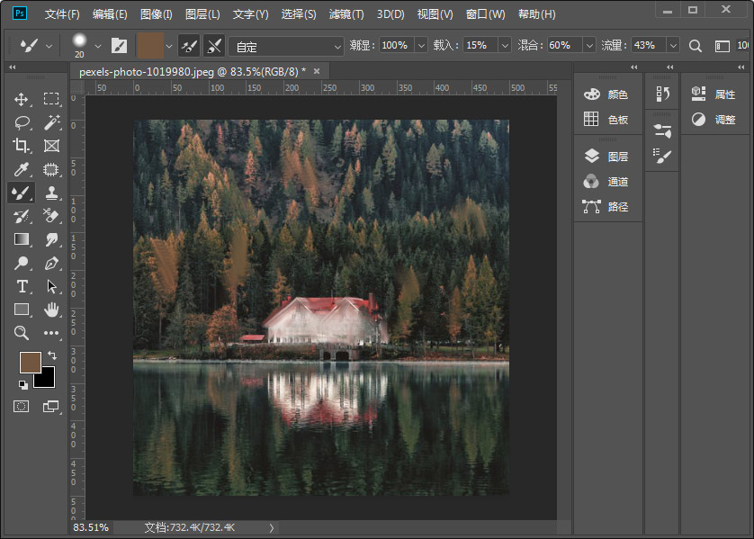 Photoshop基础教程：学习图像后期处理中混合器画笔工具怎么用。
