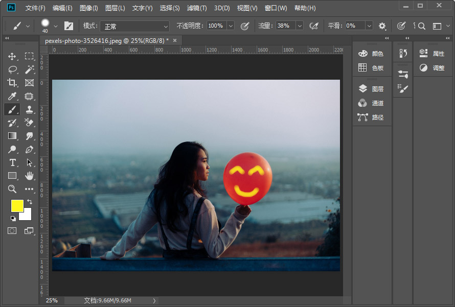 Photoshop工具教程：学习画笔工具在图像处理过程中的使用方法。