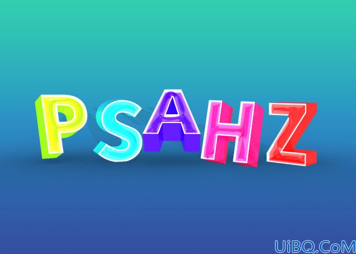 Photoshop文字特效教程：利用3d工具制作艳丽的三维立体效果字，3D广告字