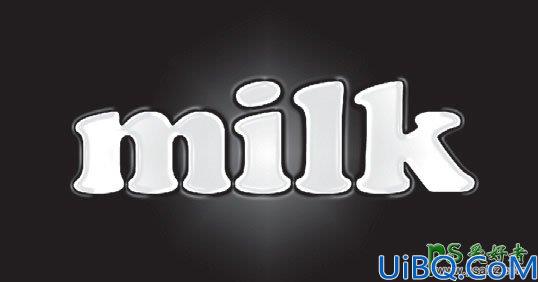 Photoshop制作清爽的牛奶字效，立体质感风格的牛奶艺术字体。