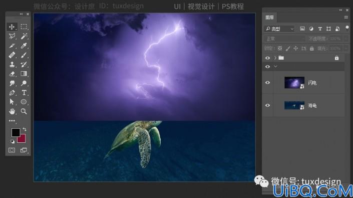 梦幻合成，用Photoshop和深海海龟的夜游旅行
