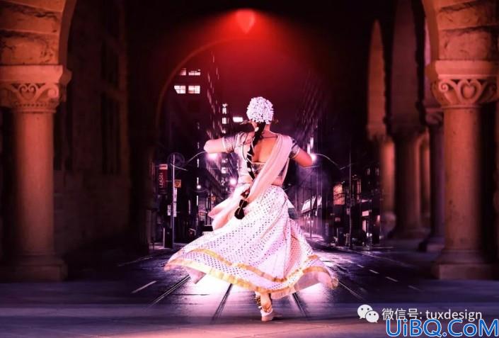 场景合成，通过Photoshop制作一幅在街道翩翩起舞的女性舞者