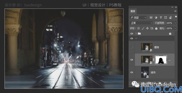 场景合成，通过Photoshop制作一幅在街道翩翩起舞的女性舞者
