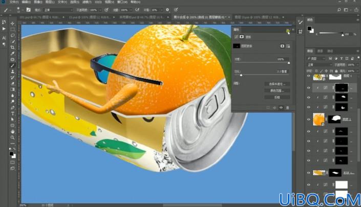 创意合成，通过Photoshop合成夏日趣味橙子饮料的创意照片