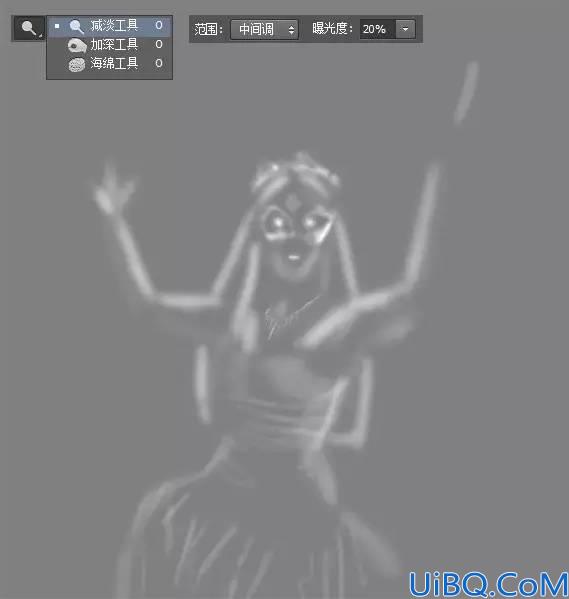 合成效果，后期合成神秘的森林女神照