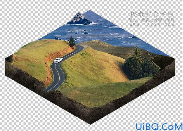 照片合成，用Photoshop和成一幅超现实的3D等距图标风景画