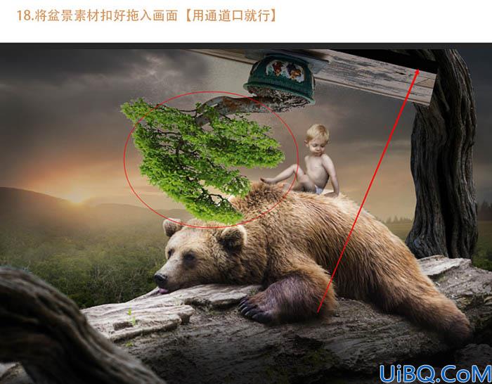 森林场景，合成熊与小孩森林主题场景教程