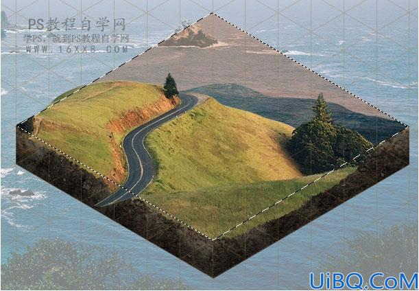 照片合成，用Photoshop和成一幅超现实的3D等距图标风景画