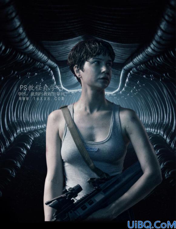 场景合成，用Photoshop合成电影《异形契约》暗黑魔幻场合