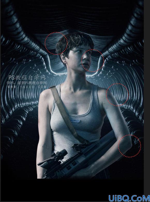 场景合成，用Photoshop合成电影《异形契约》暗黑魔幻场合