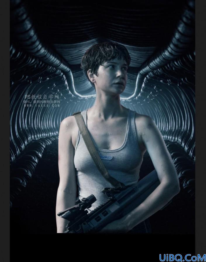 场景合成，用Photoshop合成电影《异形契约》暗黑魔幻场合