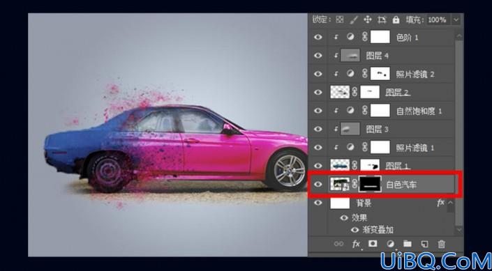 照片合成，用Photoshop合成一个色彩丰富的汽车