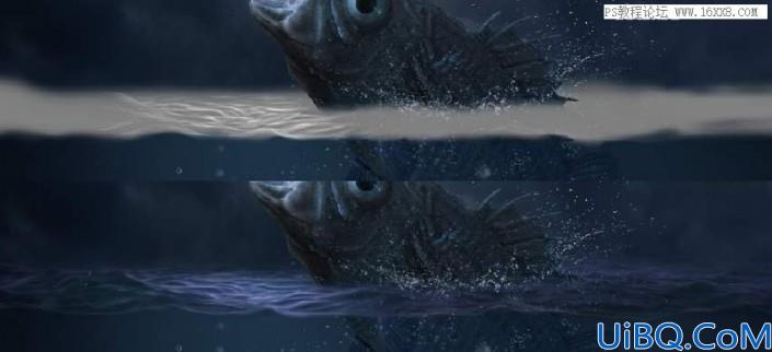 场景合成，在Photoshop中合成一幅大鱼吞月的超现实场景
