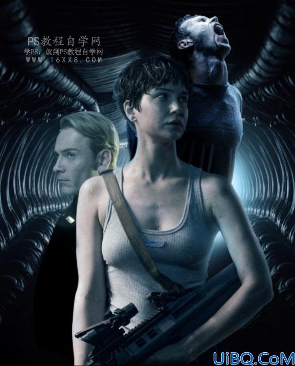 场景合成，用Photoshop合成电影《异形契约》暗黑魔幻场合