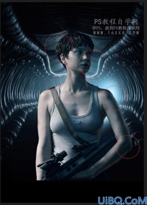 场景合成，用Photoshop合成电影《异形契约》暗黑魔幻场合